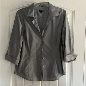 Talbots Classic Gray Blouse
